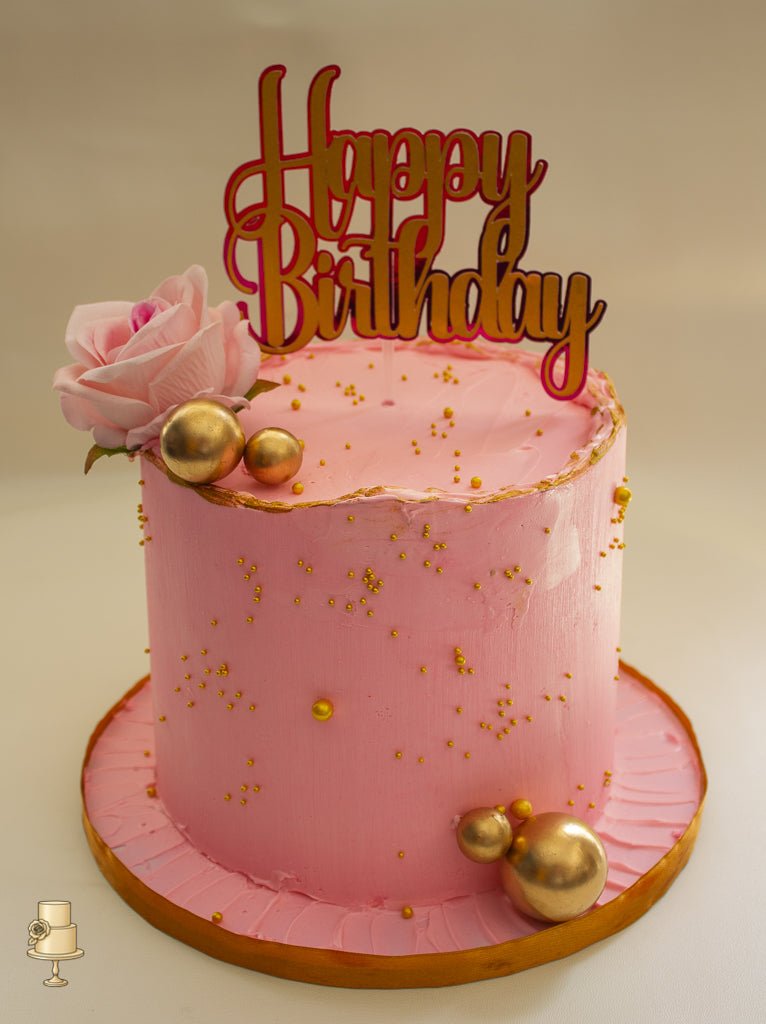 Buttercream birthday cake with flowers