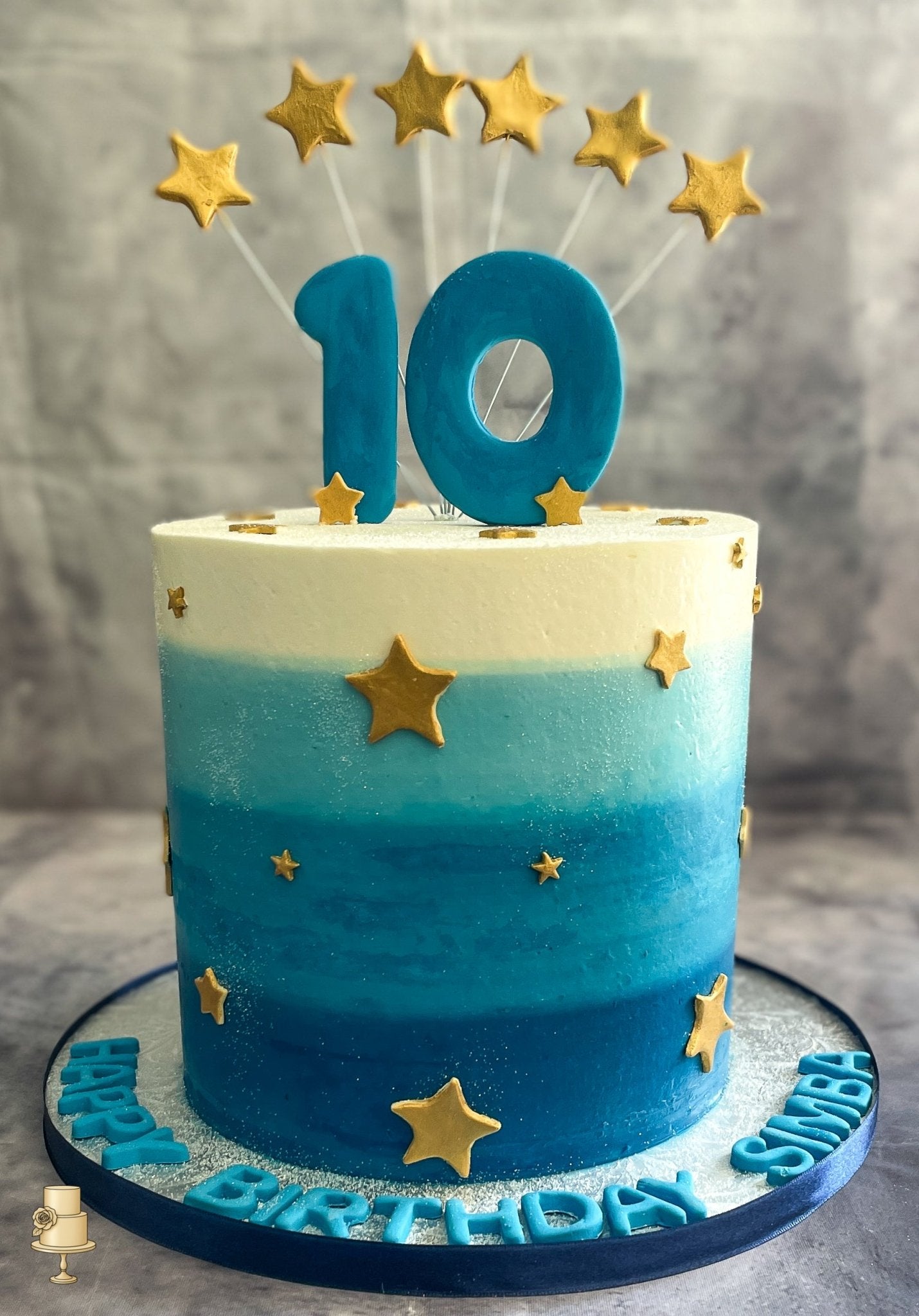 Ombre buttercream birthday cake