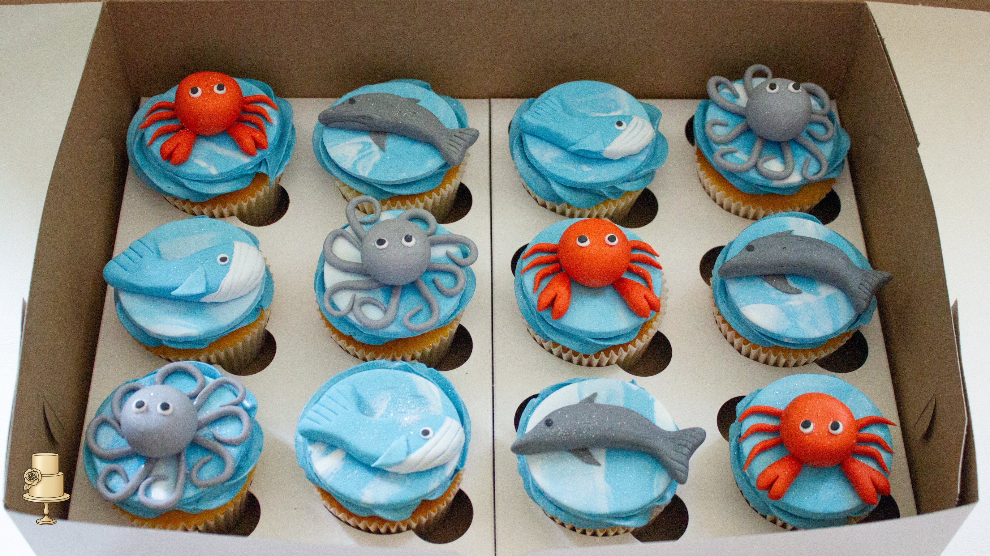 Sea animals themed cupcakes