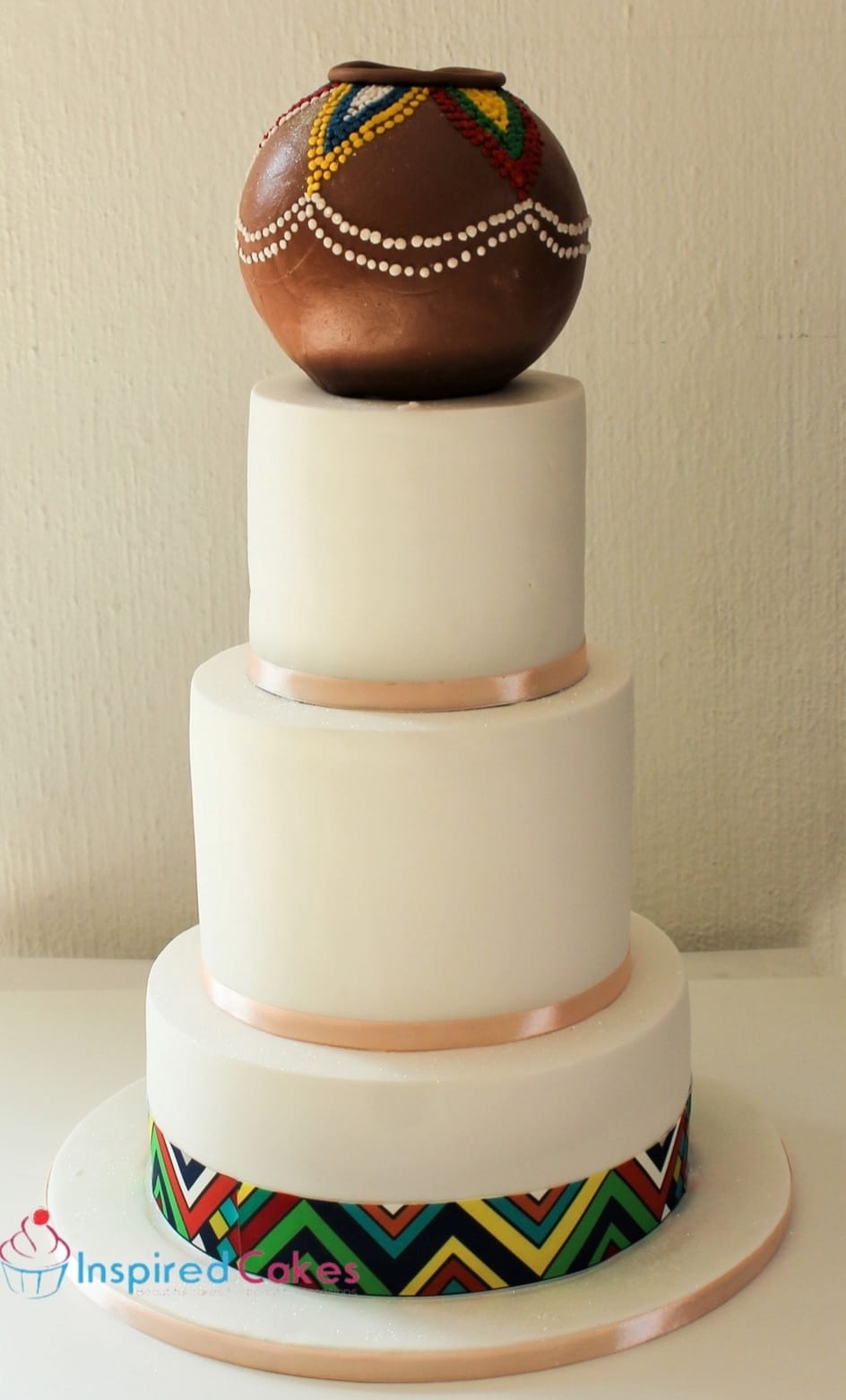 Traditional Wedding Cake with traditional pot
