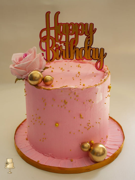Buttercream birthday cake with flowers