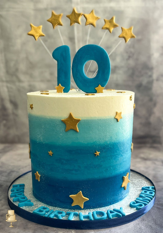 Ombre buttercream birthday cake