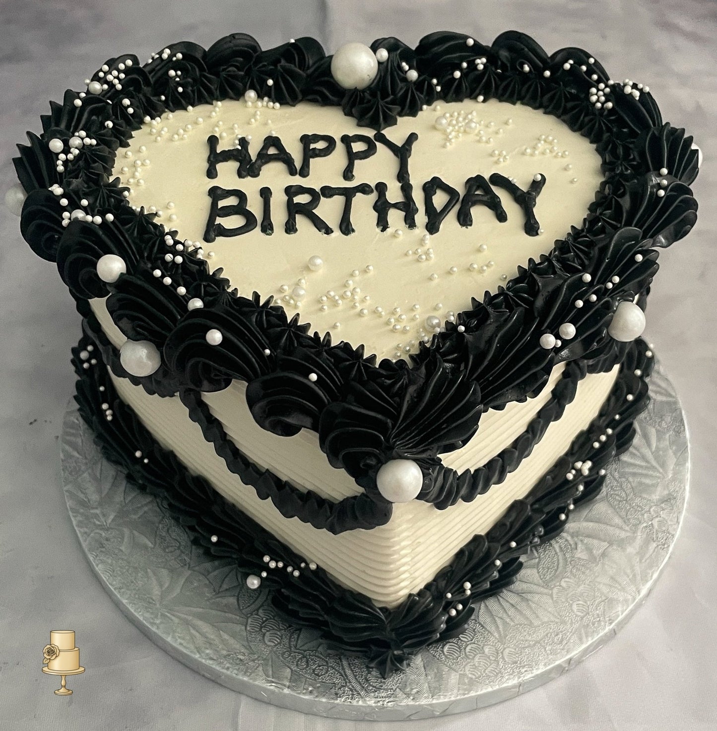 Heart shaped birthday cake