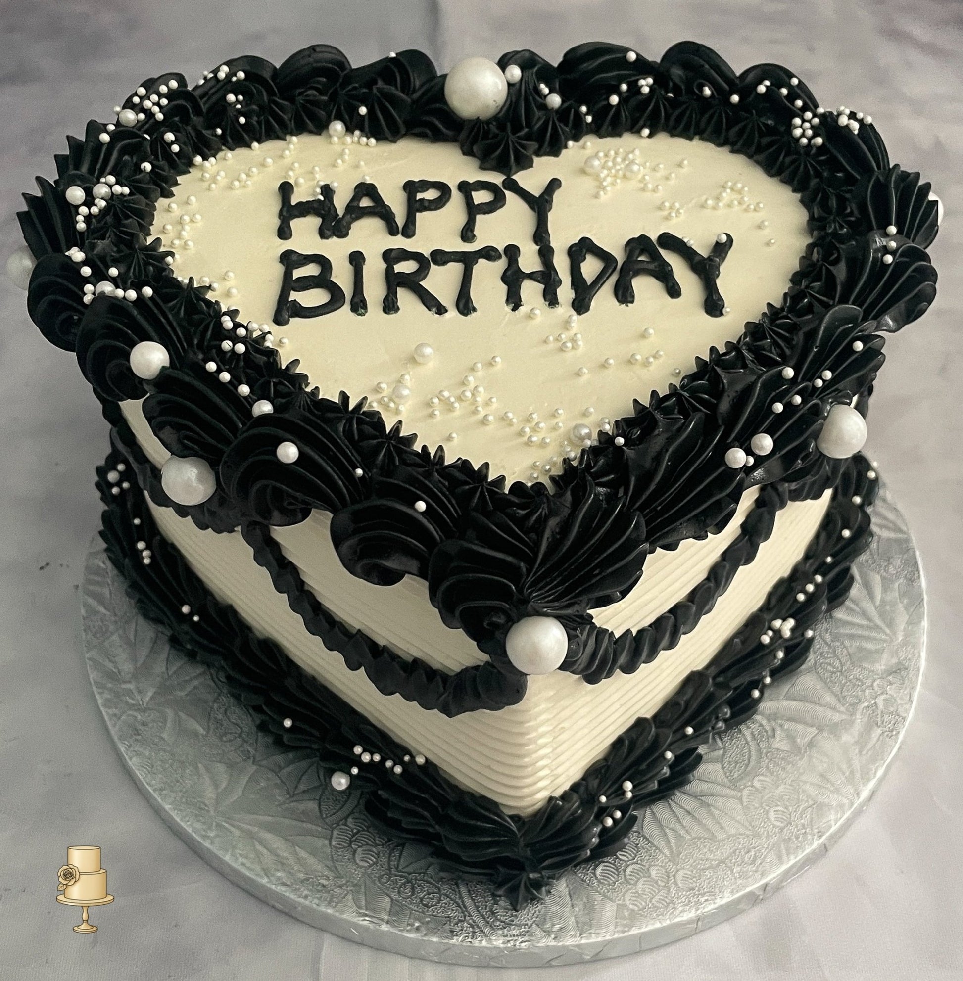 Heart shaped birthday cake