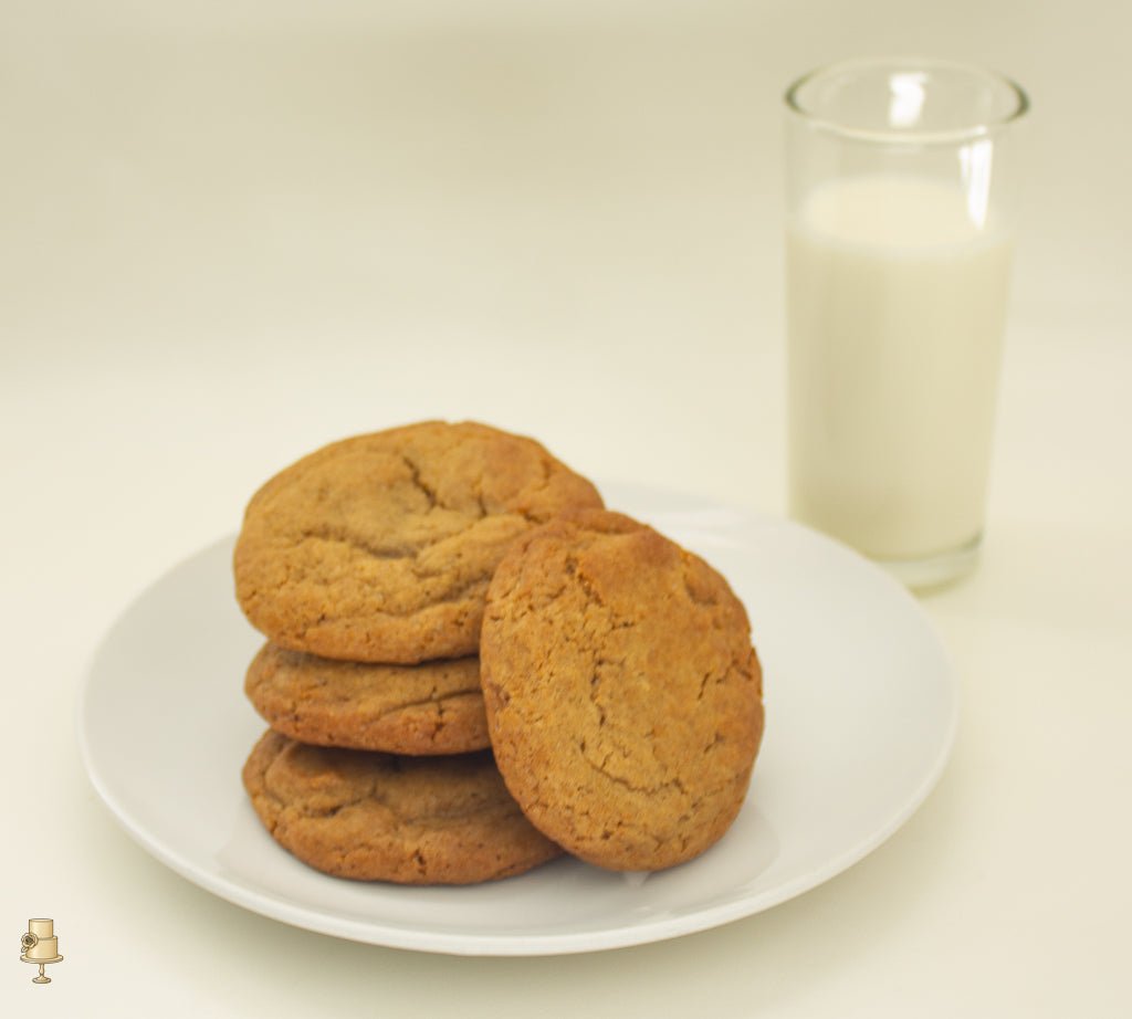 butter cookies with a glass of milk