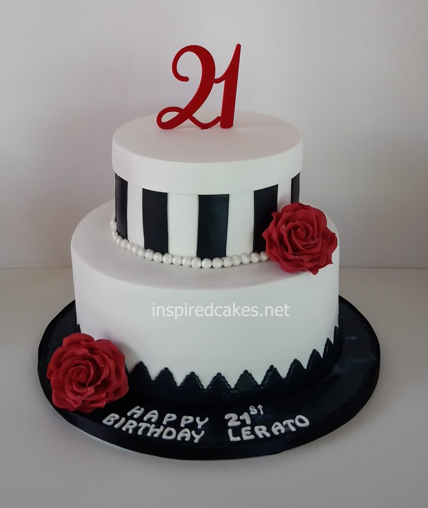 2 tier 21st birthday cake