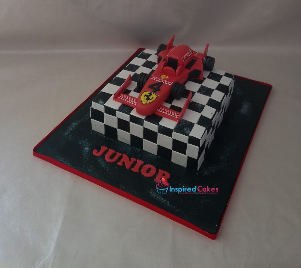 Formula 1 race car cake