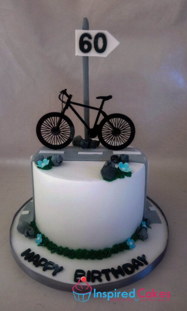 Bicycle trail birthday cake