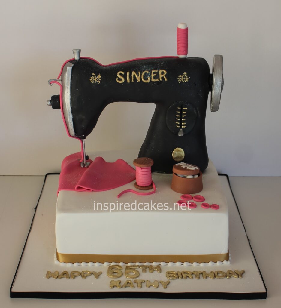 Singer sowing machine 3D cake
