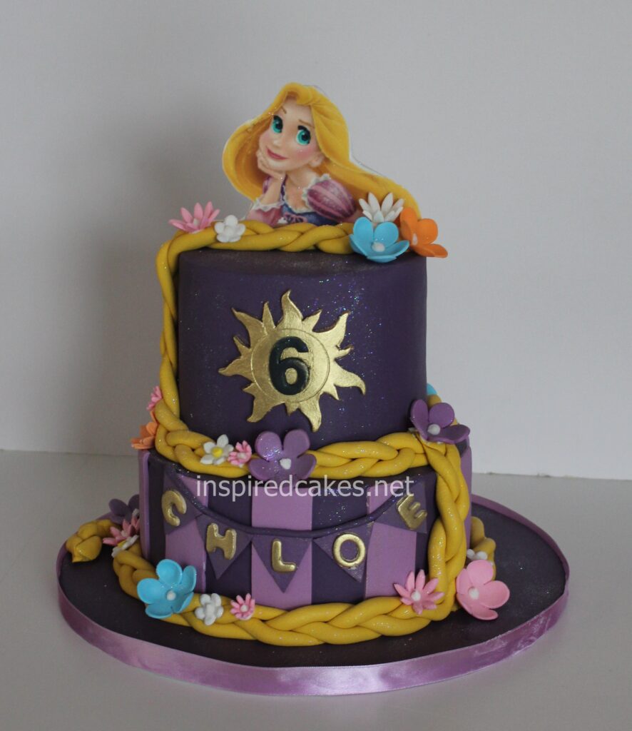 Princess Rapunzel theme 2 tier cake