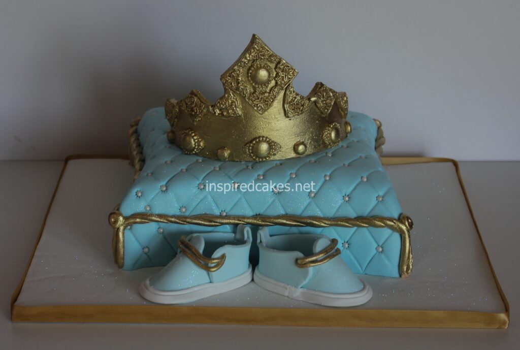 crown on pillow baby shower cake