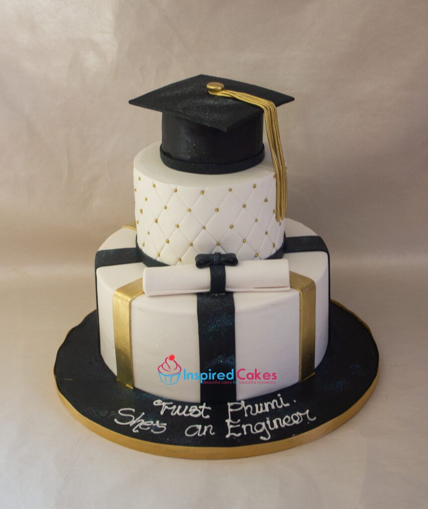 3 tier graduation cake