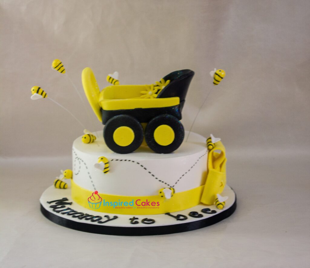 Bee theme baby shower cake