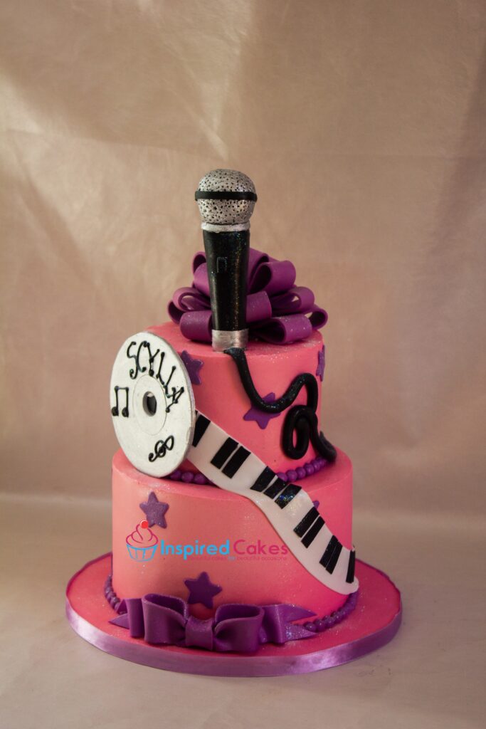 2 tier karaoke music cake