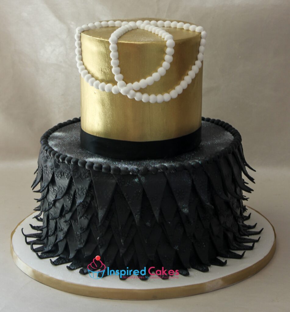 Gatsby theme 2 tier cake