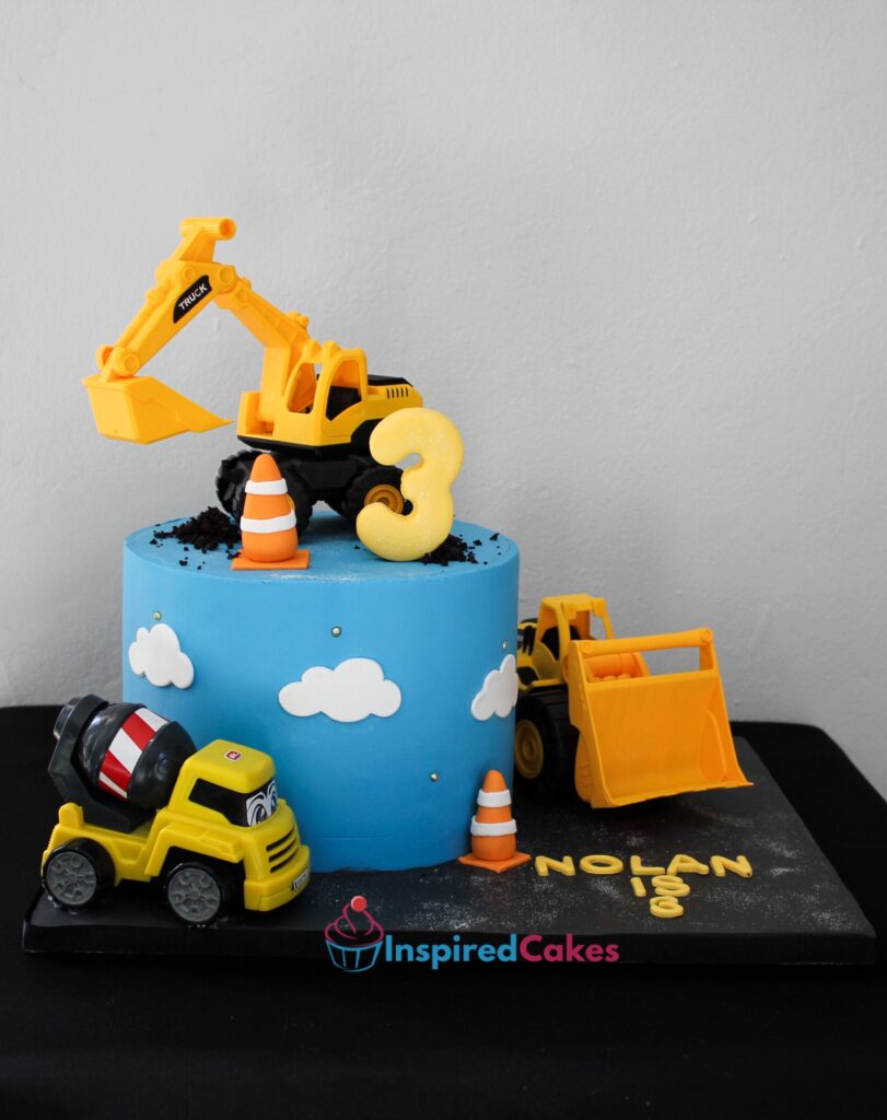 Construction theme 3rd birthday cake