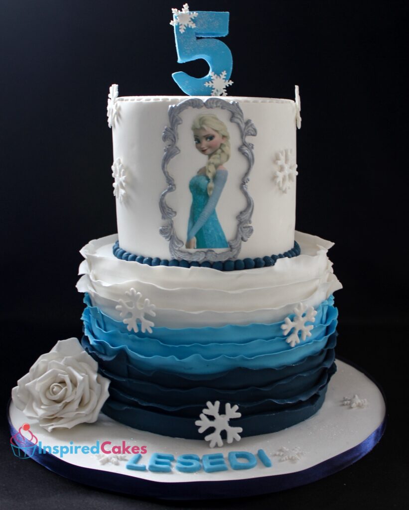 Frozen themed 2 tier cake