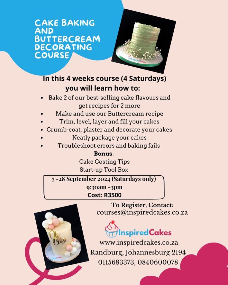 Cake baking course flyer