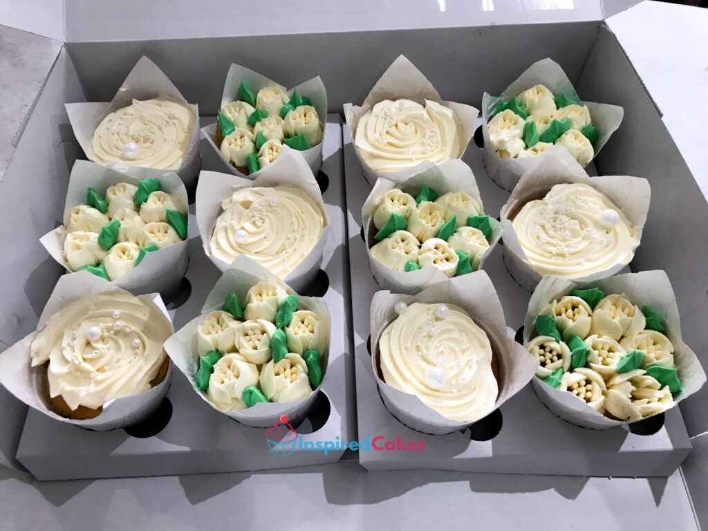 Floral buttercream cupcakes