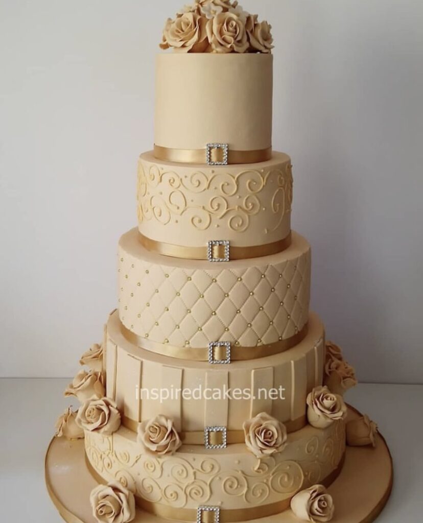 5 tier wedding cake