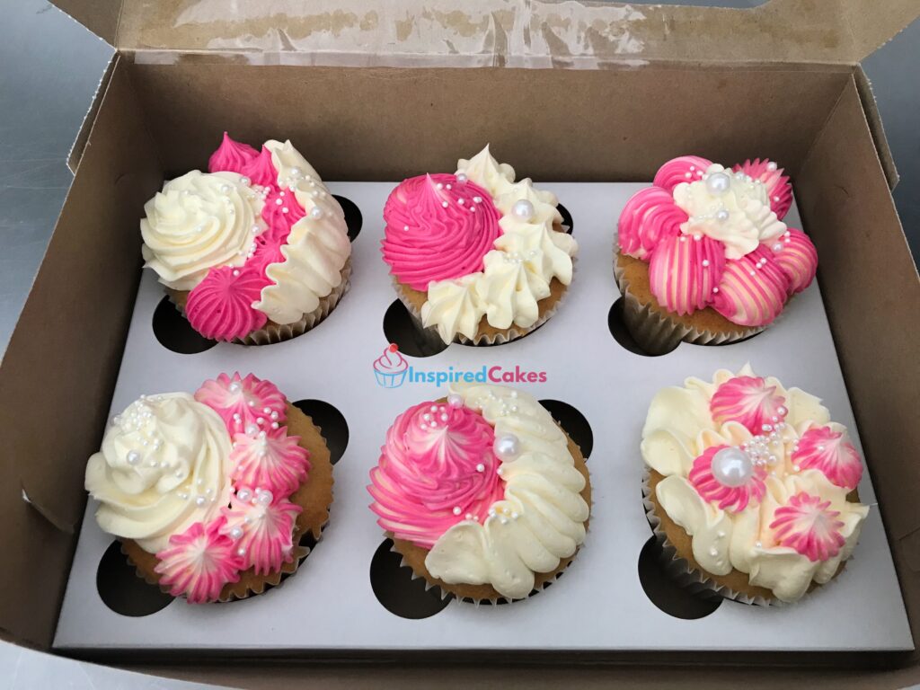 Pink buttercream cupcakes