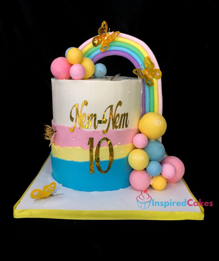 Rainbow 10th birthday cake