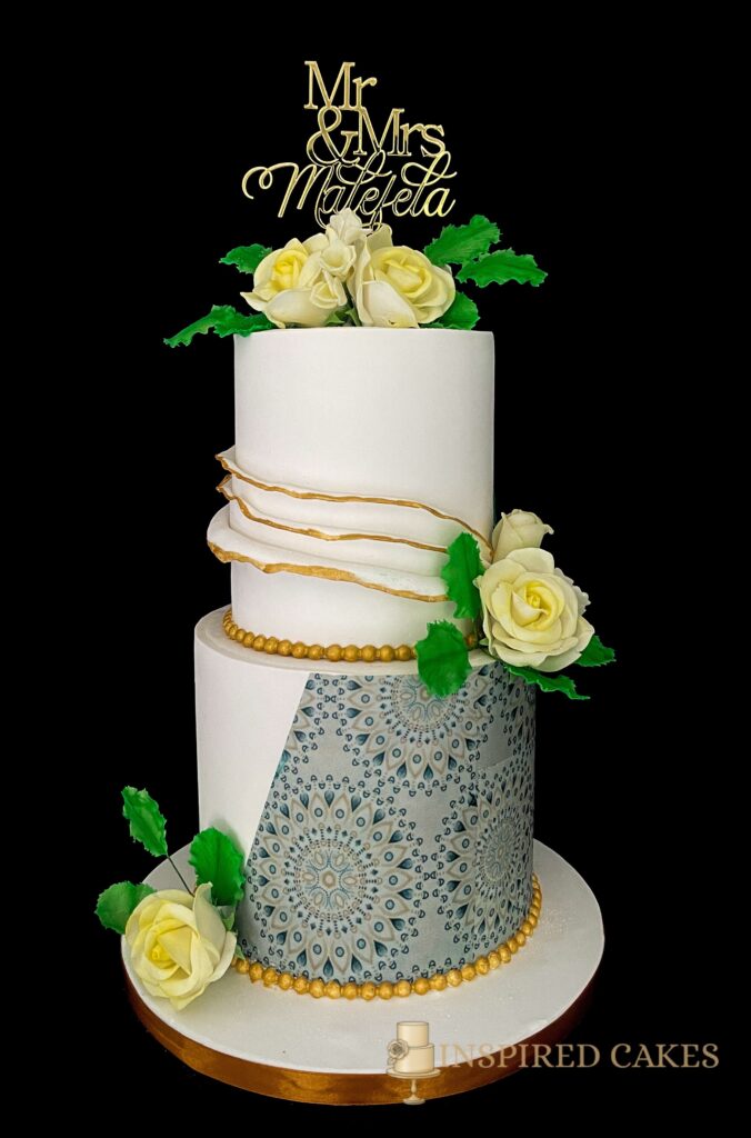 Shweshwe 2 tier cake
