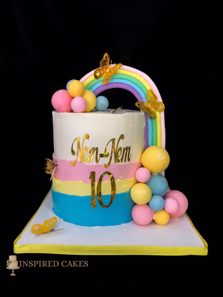 10th birthday rainbow cake