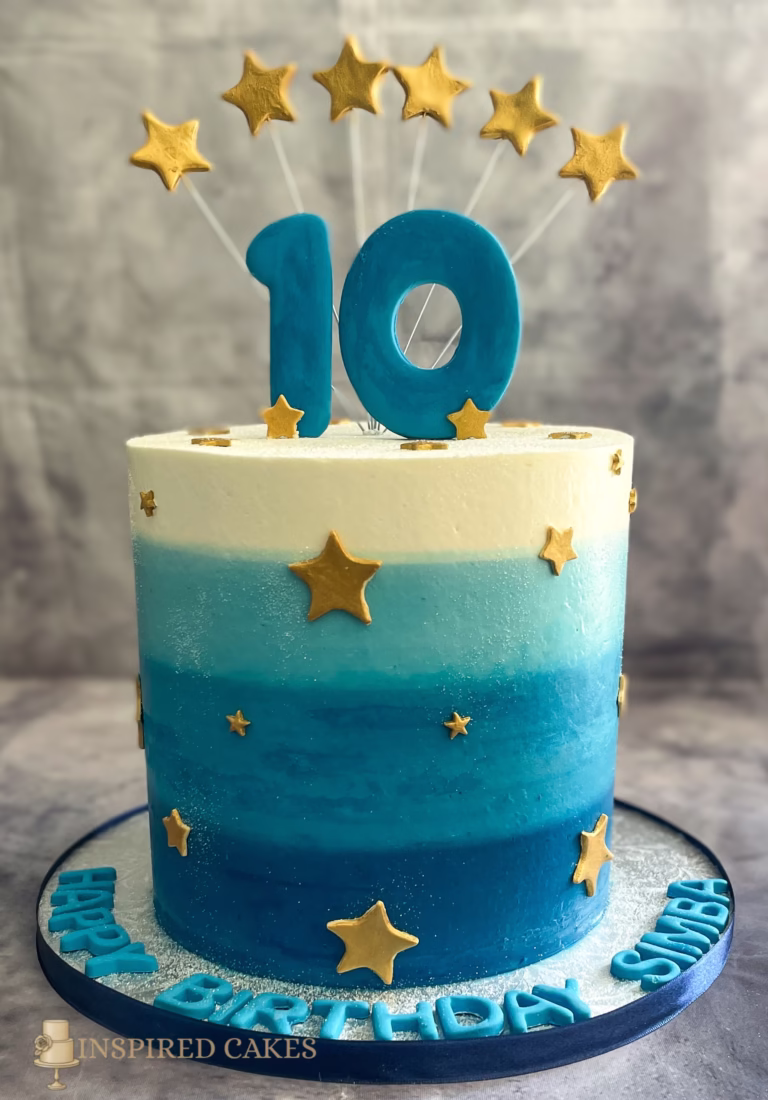 Ombre 10th birthday cake